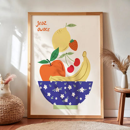 Plakat Jedz Owoce – Kolorowa Dekoracja Do Kuchni
