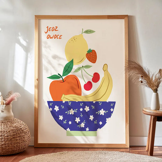 Plakat Jedz Owoce – Kolorowa Dekoracja Do Kuchni