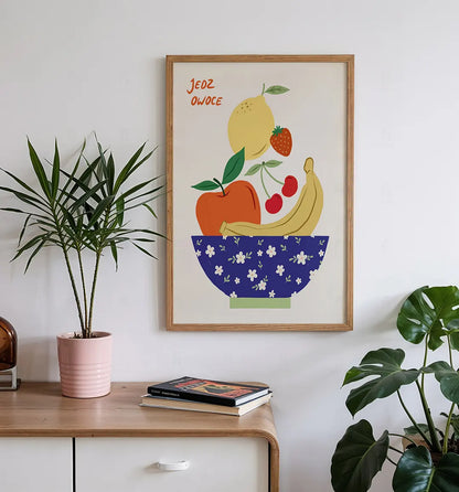 Plakat Jedz Owoce – Kolorowa Dekoracja Do Kuchni