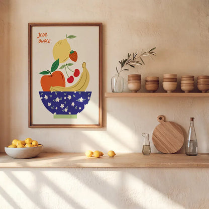 Plakat Jedz Owoce – Kolorowa Dekoracja Do Kuchni