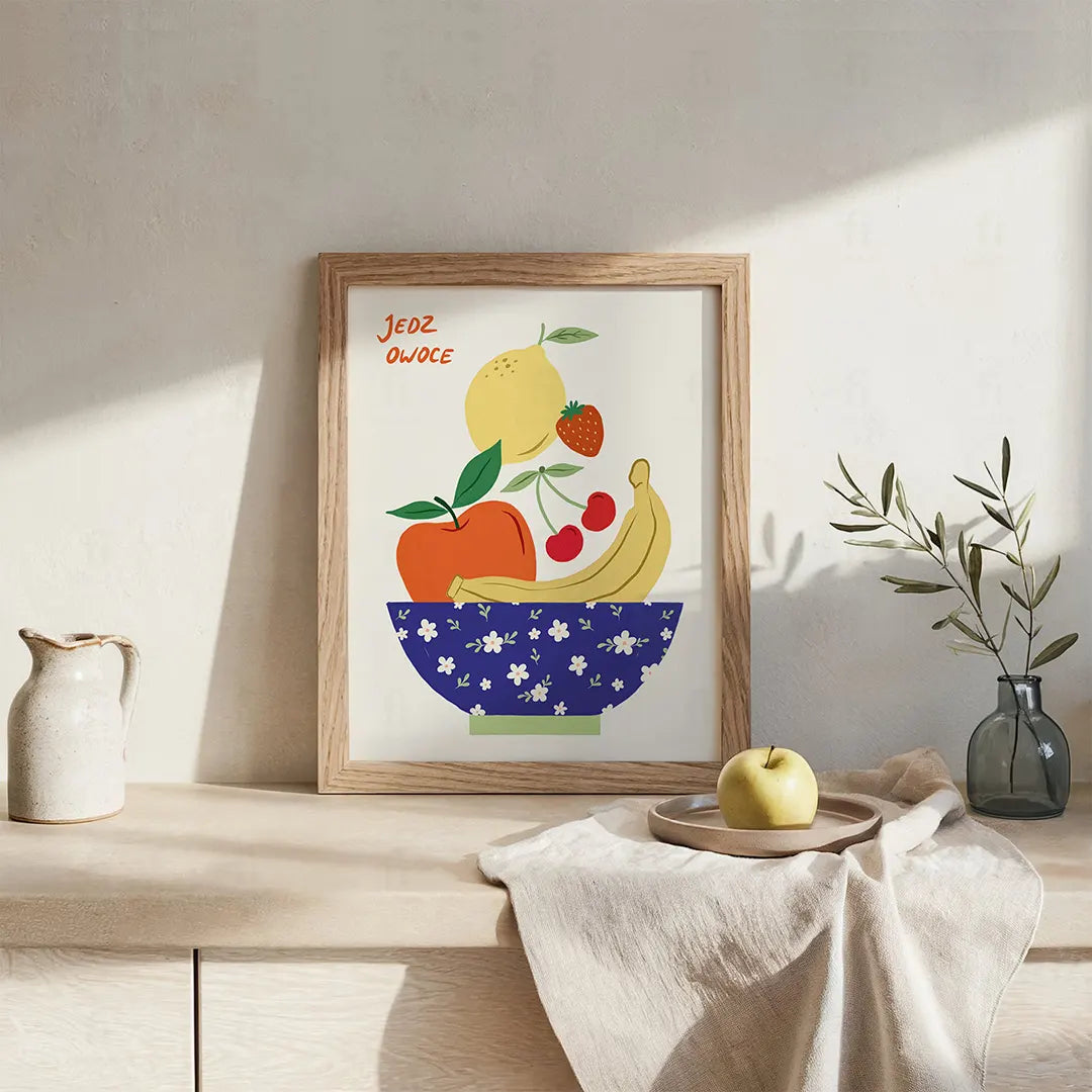 Plakat Jedz Owoce – Kolorowa Dekoracja Do Kuchni