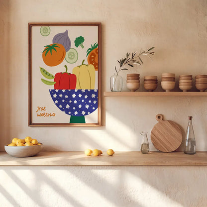 Plakat Jedz Warzywa – Kolorowa Dekoracja Do Kuchni