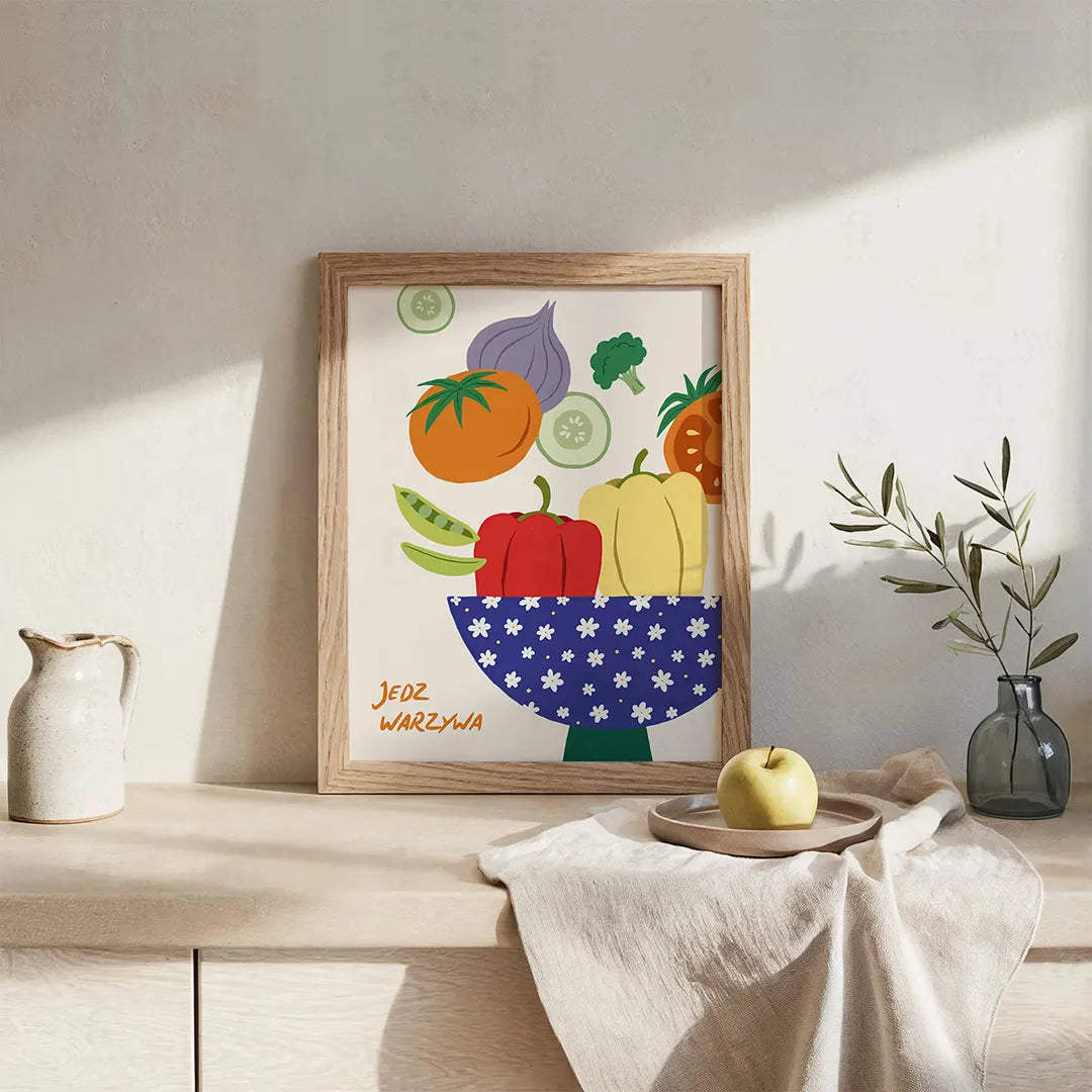 Plakat Jedz Warzywa – Kolorowa Dekoracja Do Kuchni