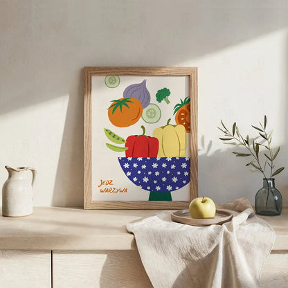 Plakat Jedz Warzywa – Kolorowa Dekoracja Do Kuchni