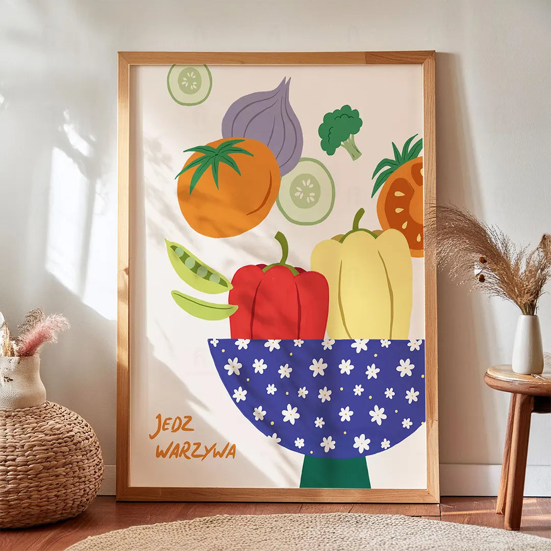 Plakat Jedz Warzywa – Kolorowa Dekoracja Do Kuchni