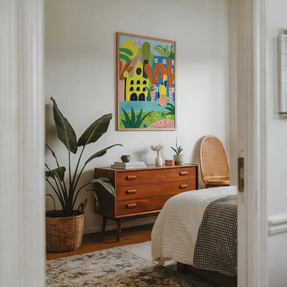 Plakat Kolorowe Miasto – Ilustracja do Salonu