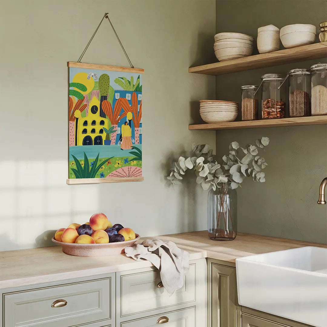 Plakat Kolorowe Miasto – Ilustracja do Salonu