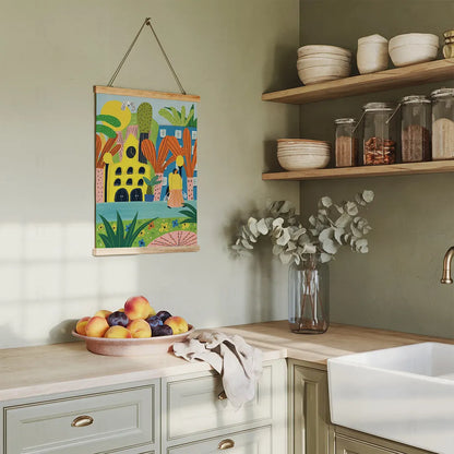 Plakat Kolorowe Miasto – Ilustracja do Salonu