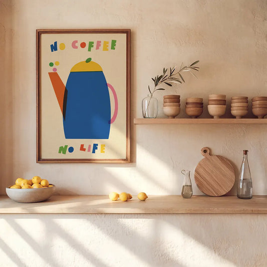 Plakat No Coffee No Life – Obrazek do Kuchni