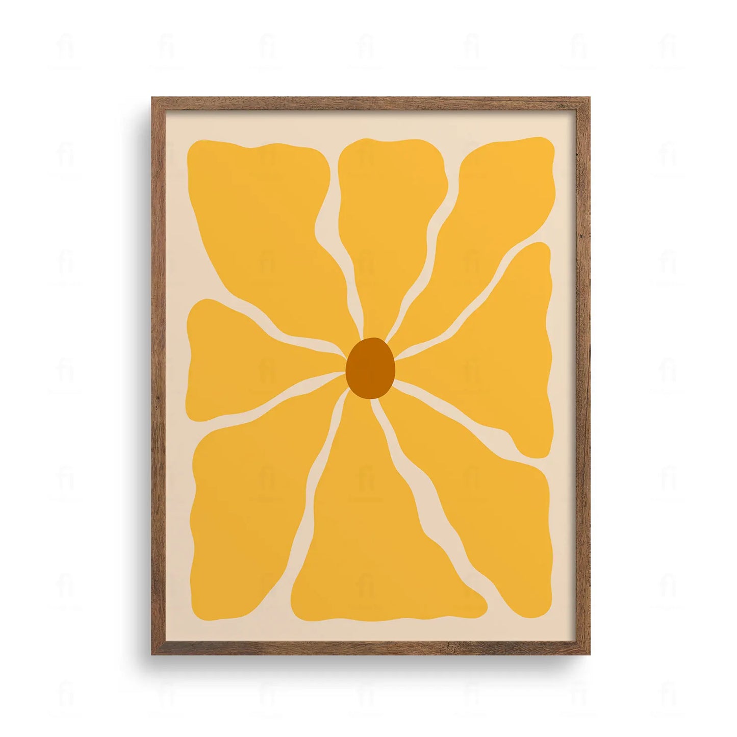 Plakat "Spokojny Kwiat - Żółty" - Minimalistyczna Grafika