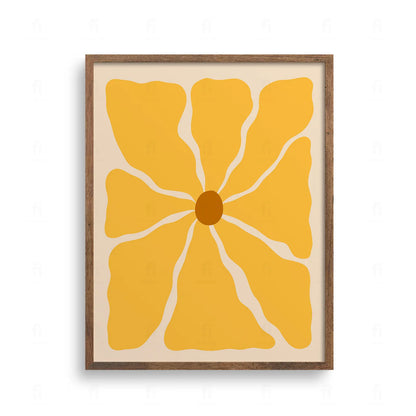 Plakat "Spokojny Kwiat - Żółty" - Minimalistyczna Grafika