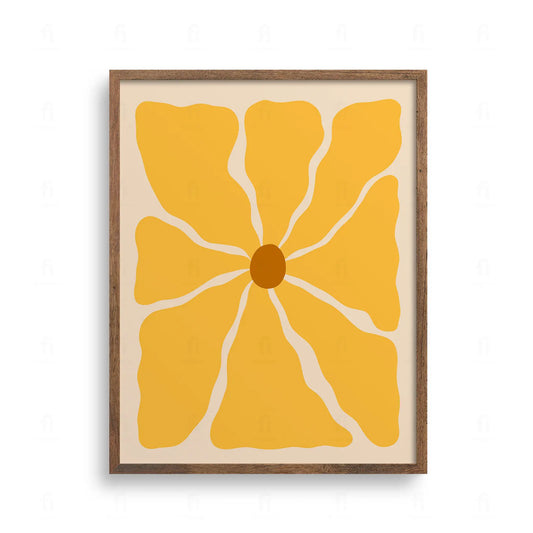 Plakat "Spokojny Kwiat - Żółty" - Minimalistyczna Grafika