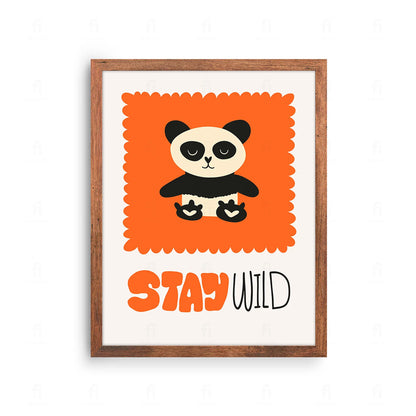Plakat "Panda - Zostań Dziki" - Grafika z Pozytywnym Przesłaniem