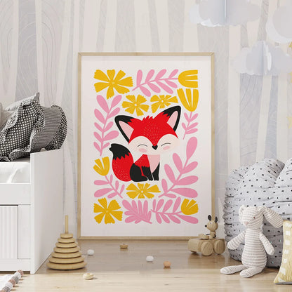 Plakat "Uroczy Lisek" - Grafika ze Zwierzętami do Pokoju Dziecka