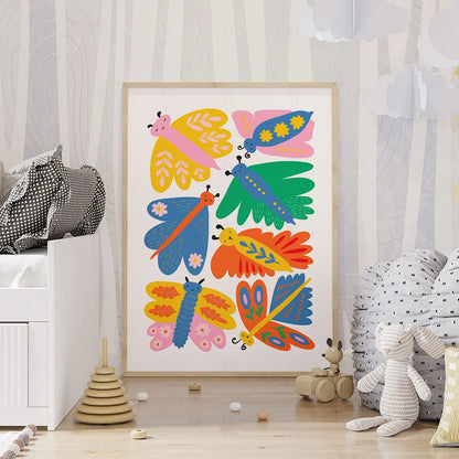 Plakat "Kolorowe Motyle" - Grafika z Owadami