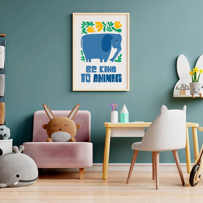 Plakat "Bądź Dobry Dla Zwierząt" - Grafika z Pozytywnym Przesłaniem
