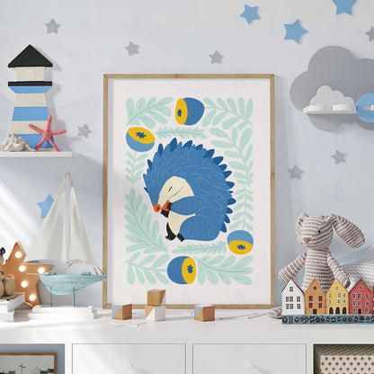 Plakat "Śpiący Jeż" - Urocza Grafika do Pokoju Dziecka