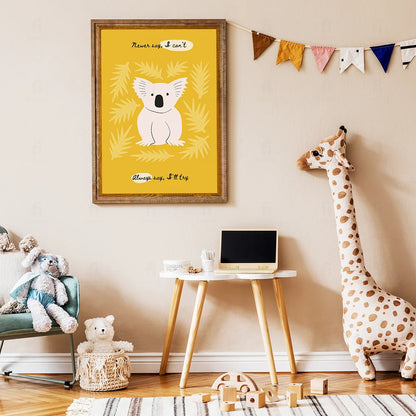 Plakat "Motywacyjny Koala" - Grafika z Pozytywnym Przesłaniem