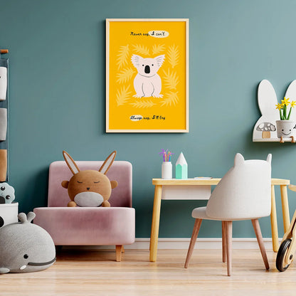 Plakat "Motywacyjny Koala" - Grafika z Pozytywnym Przesłaniem