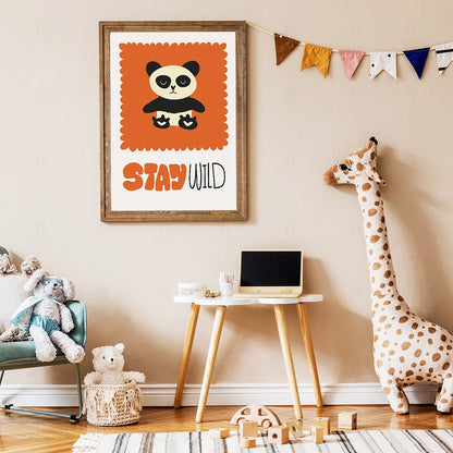 Plakat "Panda - Zostań Dziki" - Grafika z Pozytywnym Przesłaniem