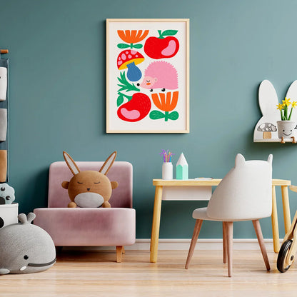 Plakat "Jeżyk - Kolorowy Świat Natury" - Grafika dla Dzieci