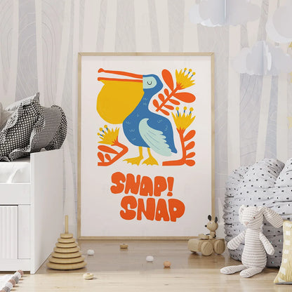 Plakat "Snap! Snap!" - Kolorowa Grafika dla Dzieci