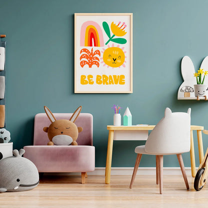 Plakat "Bądź Odważny" - Inspirująca Grafika dla Dzieci