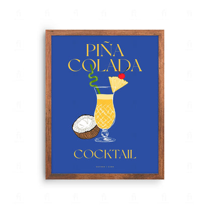 Plakat "Piña Colada" - Tropikalna Grafika z Koktajlem
