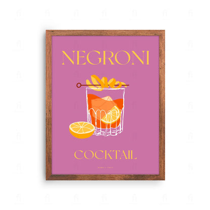Plakat "Negroni" - Grafika z Klasycznym Włoskim Koktajlem
