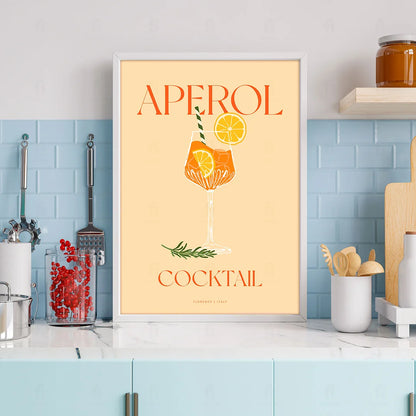 Plakat "Aperol" - Włoska Grafika z Koktajlem