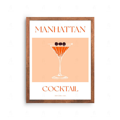 Plakat "Manhattan" - Klasyczna Grafika z Koktajlem