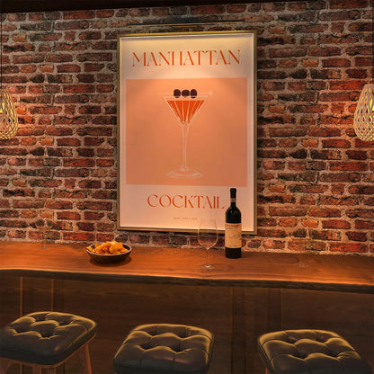 Plakat "Manhattan" - Klasyczna Grafika z Koktajlem