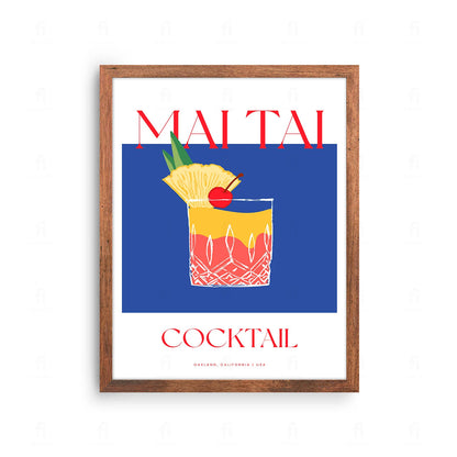 Plakat "Mai Tai" - Tropikalna Grafika z Koktajlem