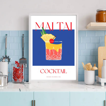 Plakat "Mai Tai" - Tropikalna Grafika z Koktajlem