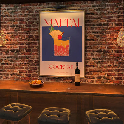 Plakat "Mai Tai" - Tropikalna Grafika z Koktajlem