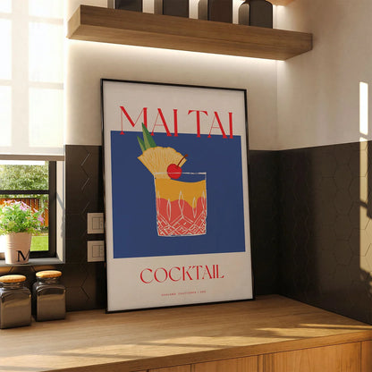 Plakat "Mai Tai" - Tropikalna Grafika z Koktajlem