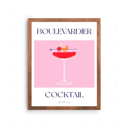 Plakat "Boulevardier" - Klasyczna Grafika z Koktajlem