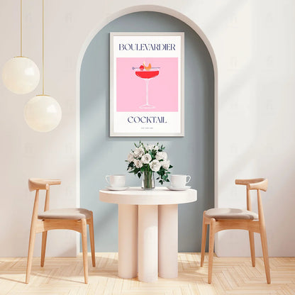 Plakat "Boulevardier" - Klasyczna Grafika z Koktajlem