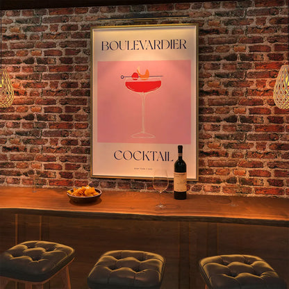Plakat "Boulevardier" - Klasyczna Grafika z Koktajlem
