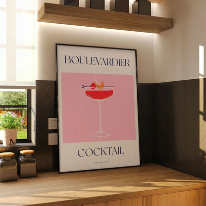 Plakat "Boulevardier" - Klasyczna Grafika z Koktajlem
