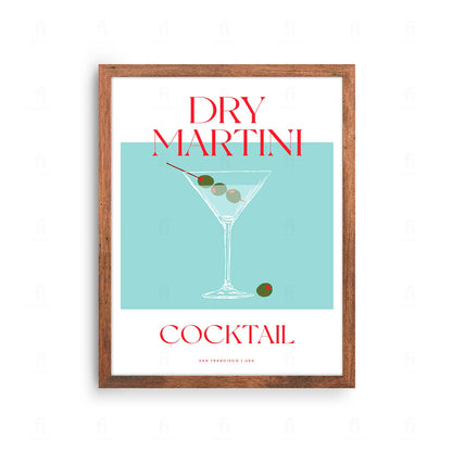 Plakat "Przepis na Dry Martini" - Stylowa Grafika do Baru