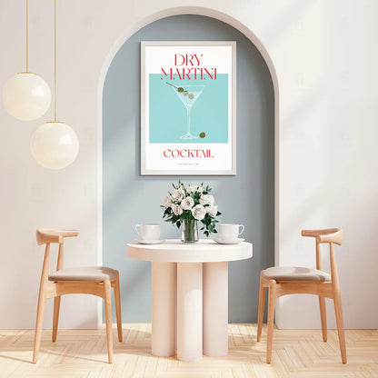 Plakat "Przepis na Dry Martini" - Stylowa Grafika do Baru