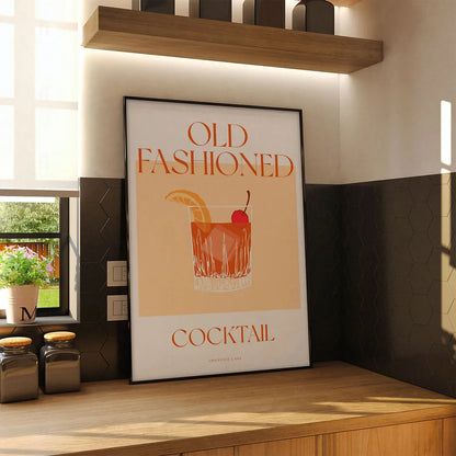 Plakat "Old Fashioned" - Grafika z Klasycznym Koktajlem