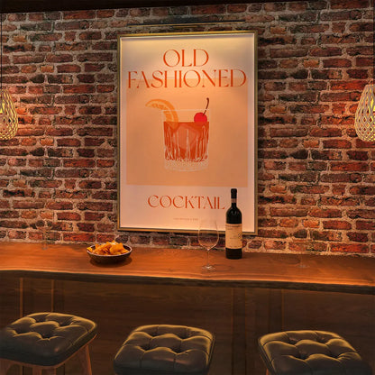 Plakat "Old Fashioned" - Grafika z Klasycznym Koktajlem