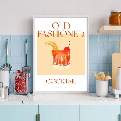 Plakat "Old Fashioned" - Grafika z Klasycznym Koktajlem