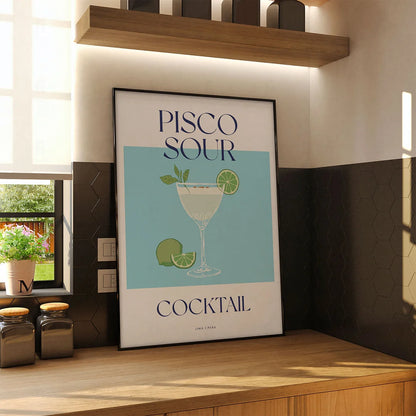 Plakat "Pisco Sour" - Egzotyczna Grafika z Koktajlem