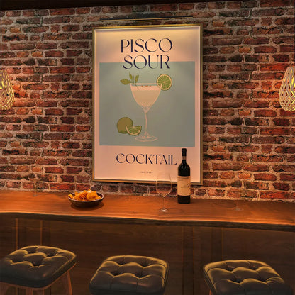 Plakat "Pisco Sour" - Egzotyczna Grafika z Koktajlem