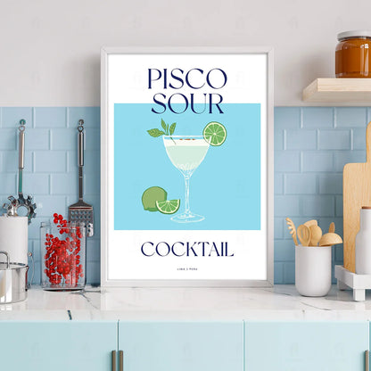 Plakat "Pisco Sour" - Egzotyczna Grafika z Koktajlem