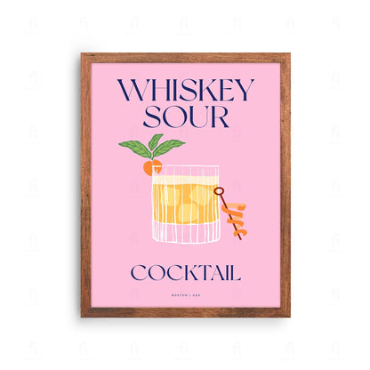 Plakat "Whiskey Sour" - Elegancka Grafika z Koktajlem
