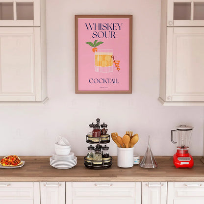 Plakat "Whiskey Sour" - Elegancka Grafika z Koktajlem